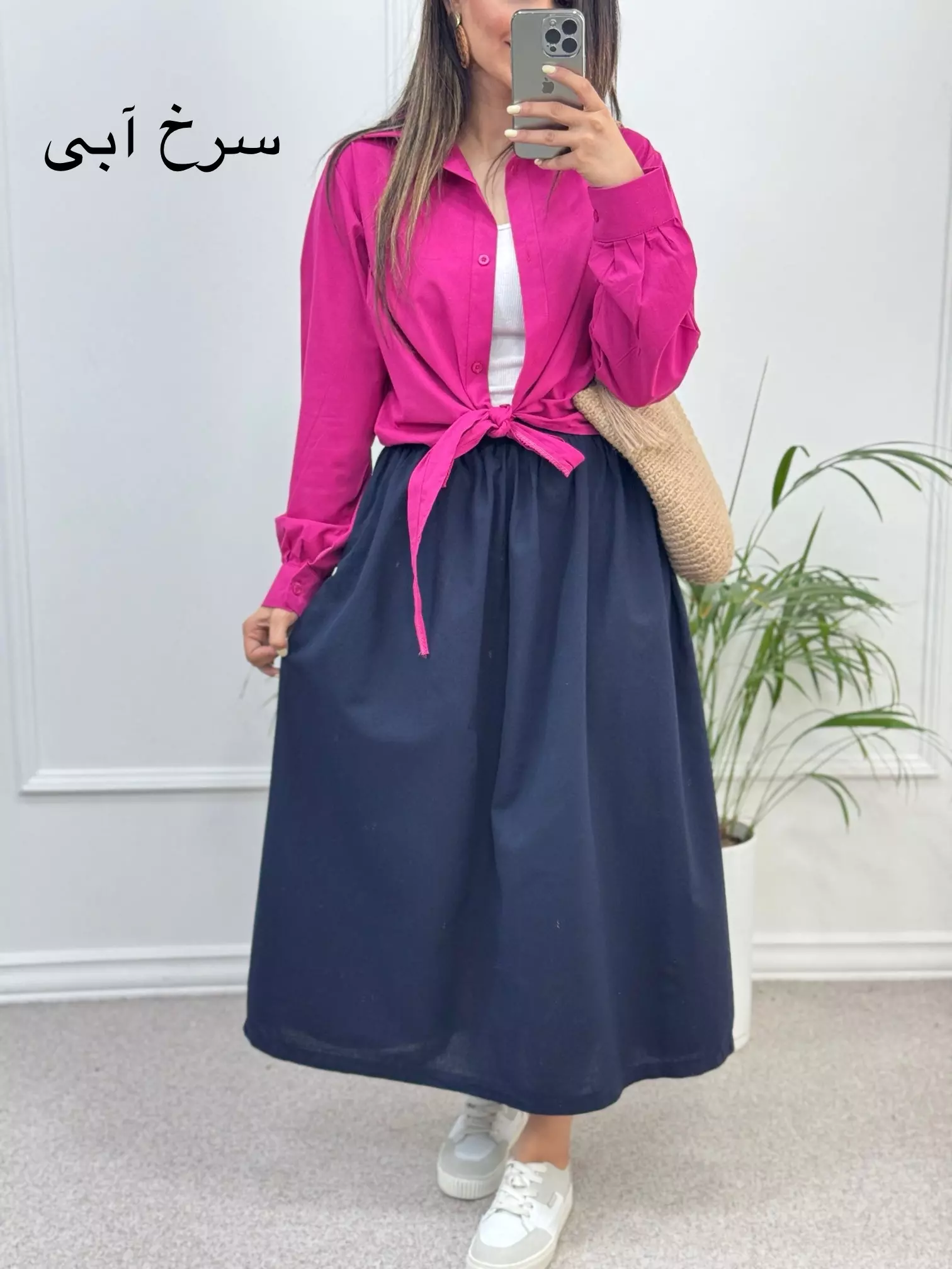 شومیز گره ای لینن آینور